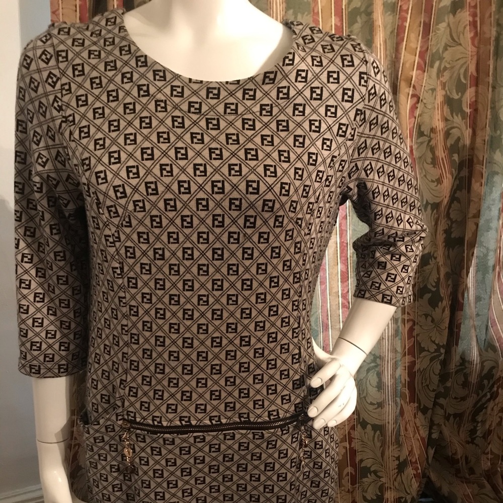 Authentic Fendi monogram dress size 10